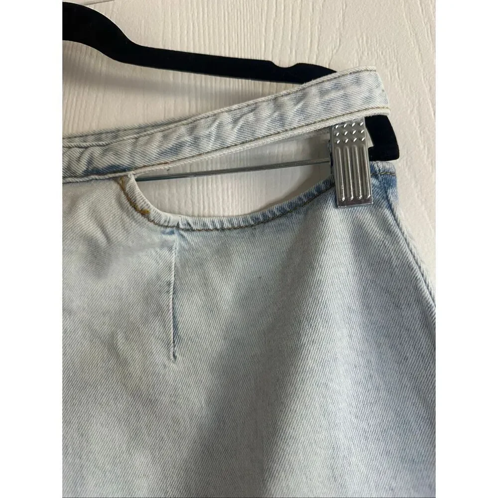 WeWoreWhat Side Cutout Denim Skirt Indigo Comfort in Super Light XL NWT